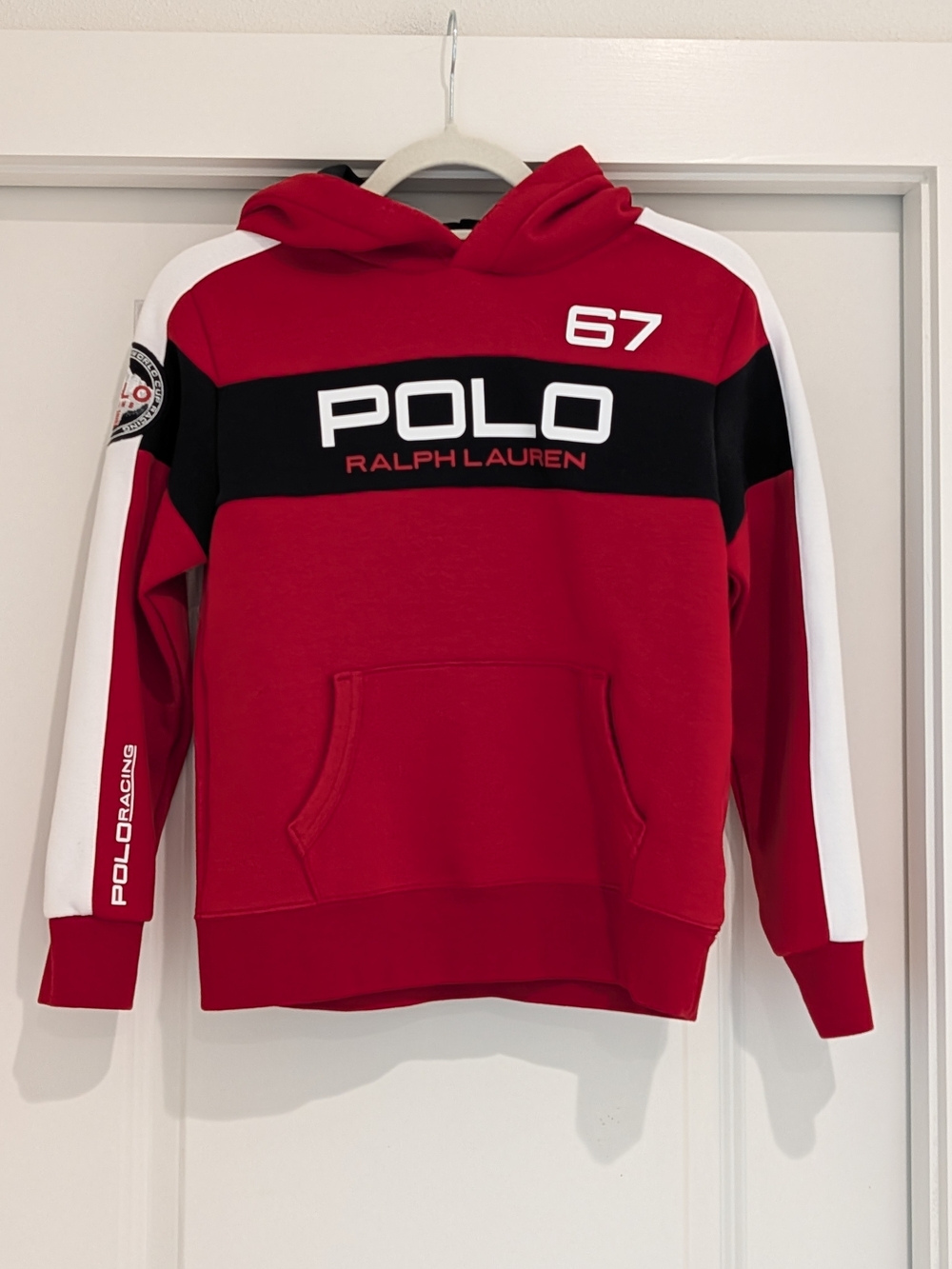 Rare Polo Alpine Racing Polo Ralph Lauren Kids Red Hooded Sweatshirt